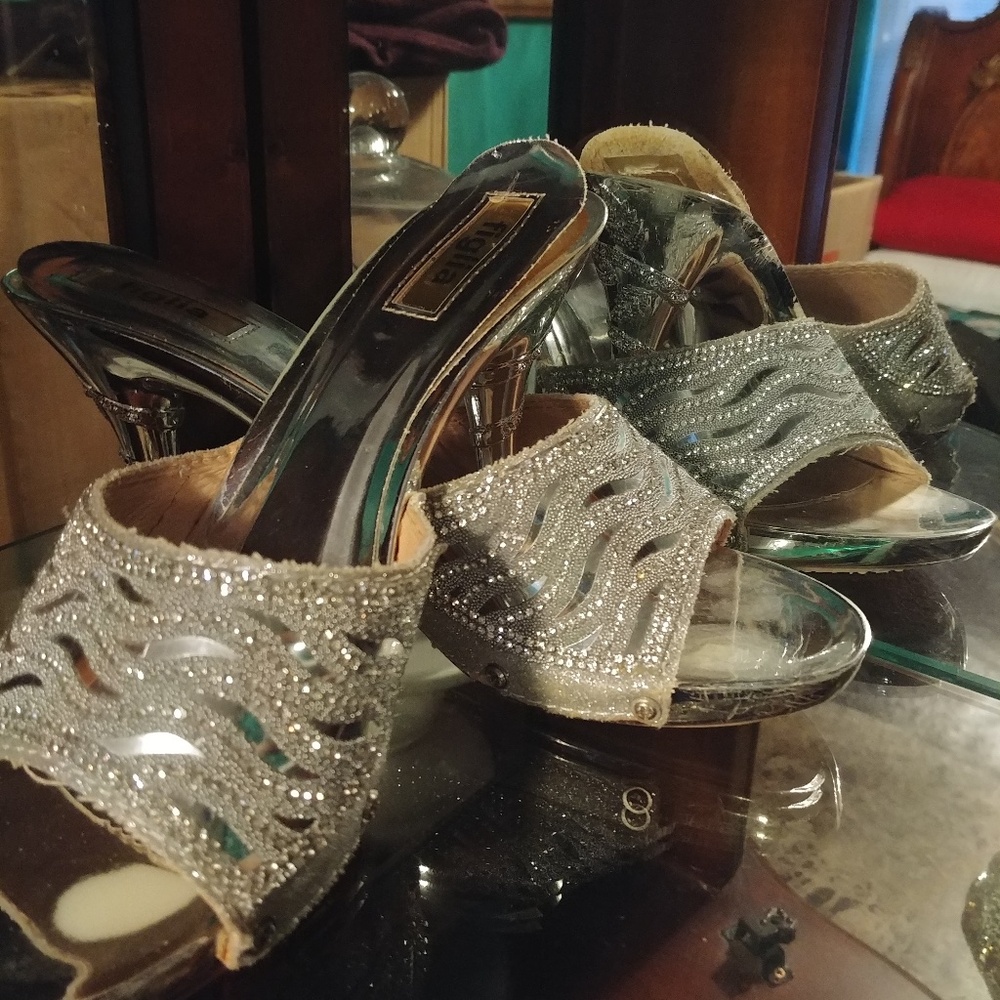Crystal Cinderella Slippers by Figlia 8 1/2